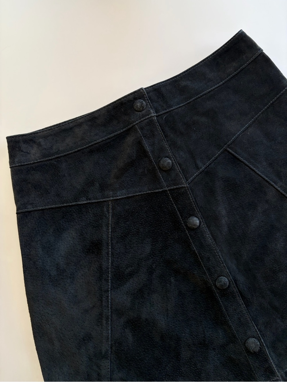 Simons Twik Suede Mini Skirt in Black | Small - Picture 2 of 7
